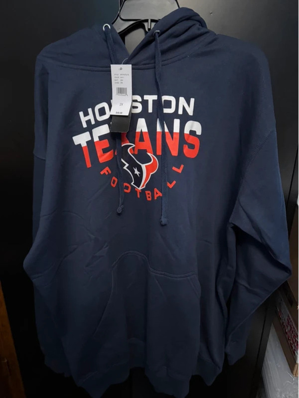 Houston Texans NFL Team Apparel Navy Pullover Hoodie 2XL NWT